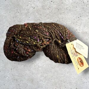 Chimera Ranch hand milled yarn alpaca and firestar dark brown multicolor 200 yd